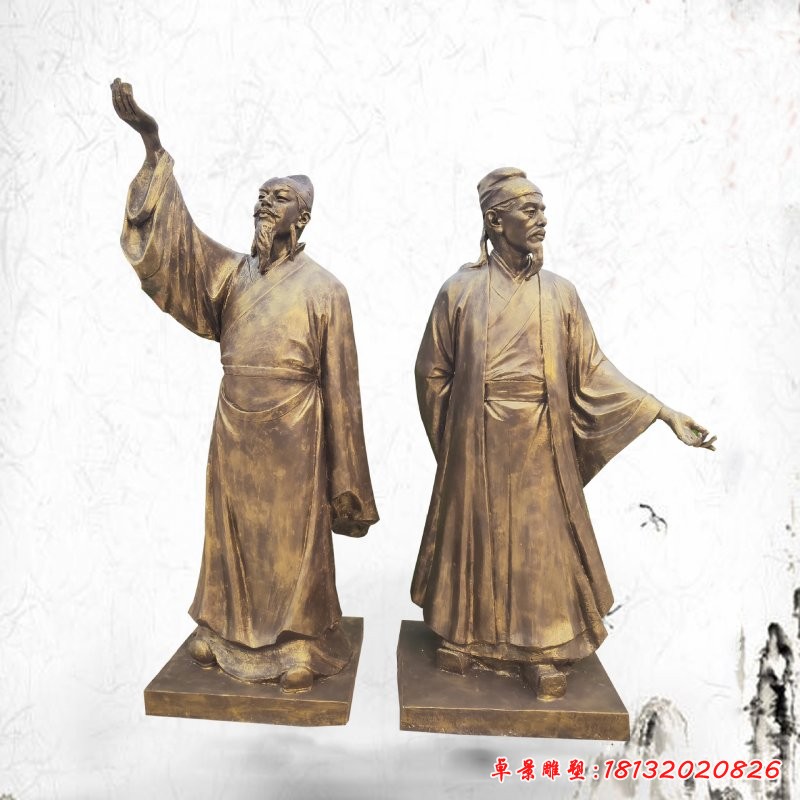 詩仙李白雕塑，玻璃鋼人物雕塑