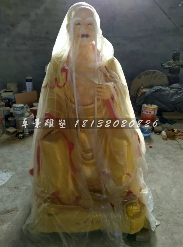 十八羅漢雕塑，玻璃鋼貼金佛像