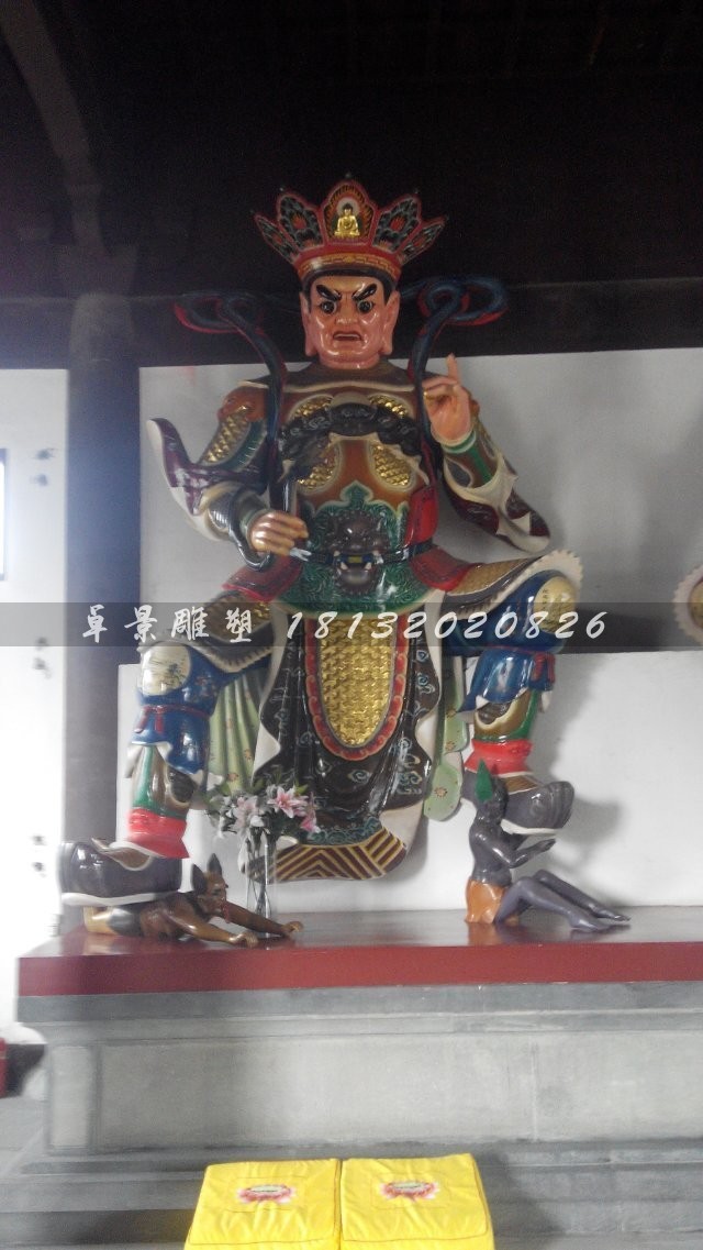 玻璃鋼四大金剛雕塑，彩繪神仙雕塑