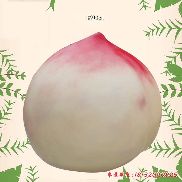 桃子雕塑，玻璃鋼仿真水果雕塑