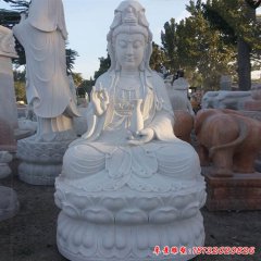 漢白玉宗教廟宇坐式觀(guān)音