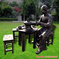 品嘗雕塑，玻璃鋼古代人物雕塑