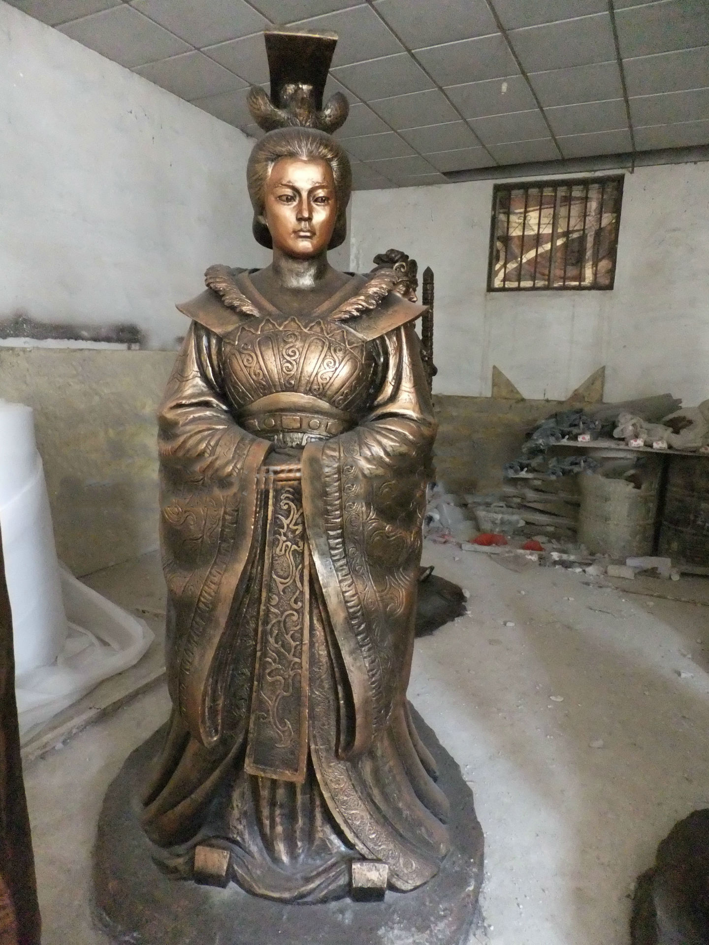 武則天雕塑，玻璃鋼古代人物雕塑