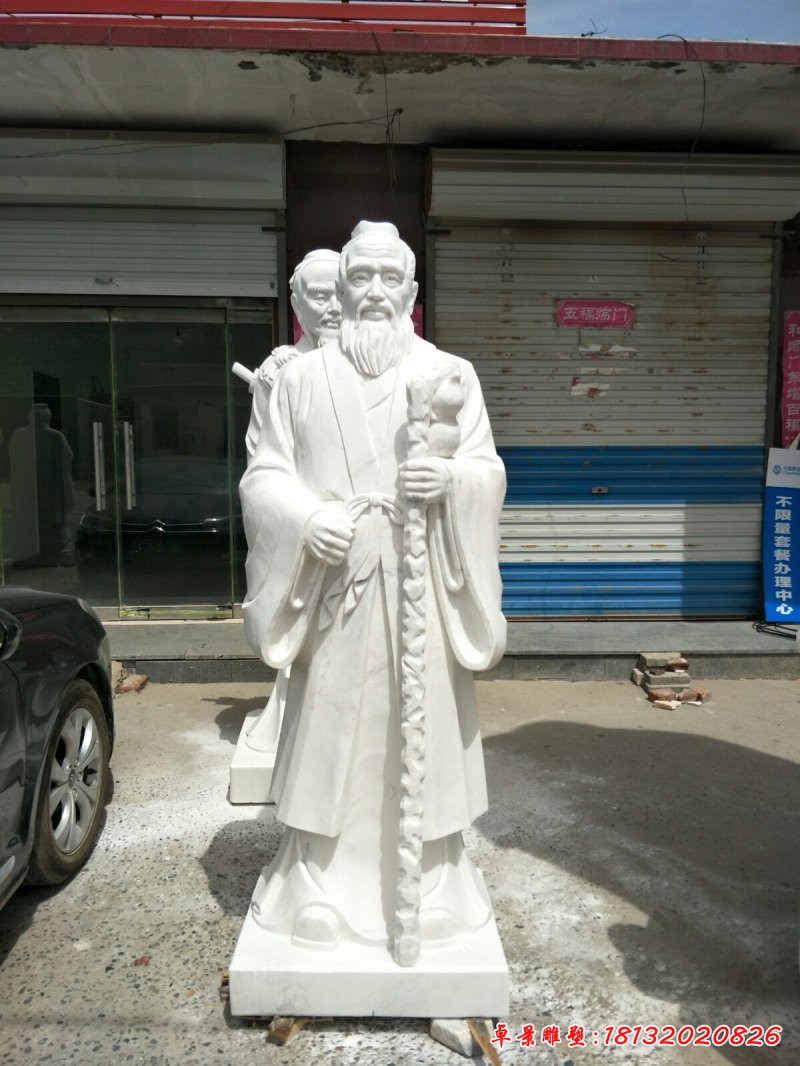 漢白玉孫思邈雕塑，古代人物雕塑
