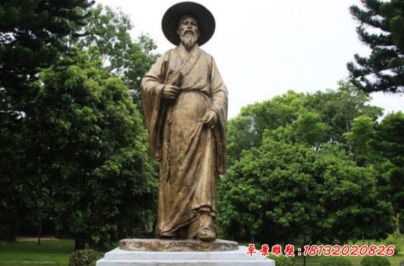 蘇軾人物銅雕，書畫家