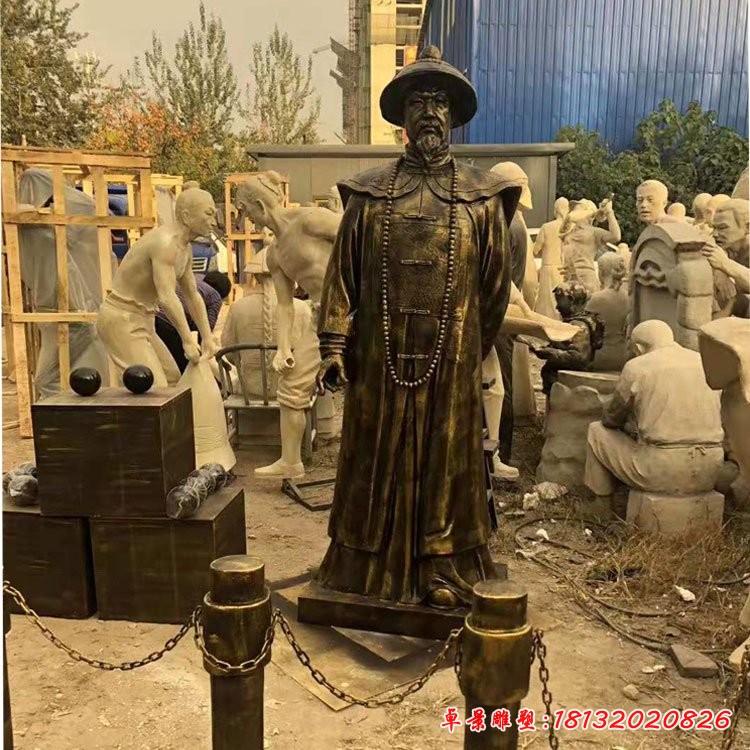林則徐雕塑，玻璃鋼仿銅人物雕塑