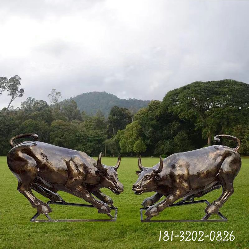 街頭動(dòng)華爾街牛銅雕塑 (4)