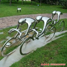 不銹鋼抽象騎車(chē)雕塑