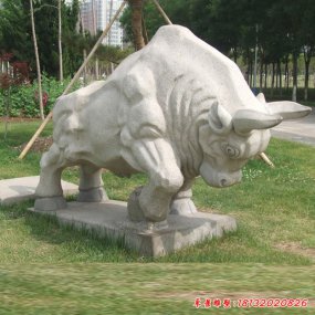 廣場(chǎng)大理石牛雕塑